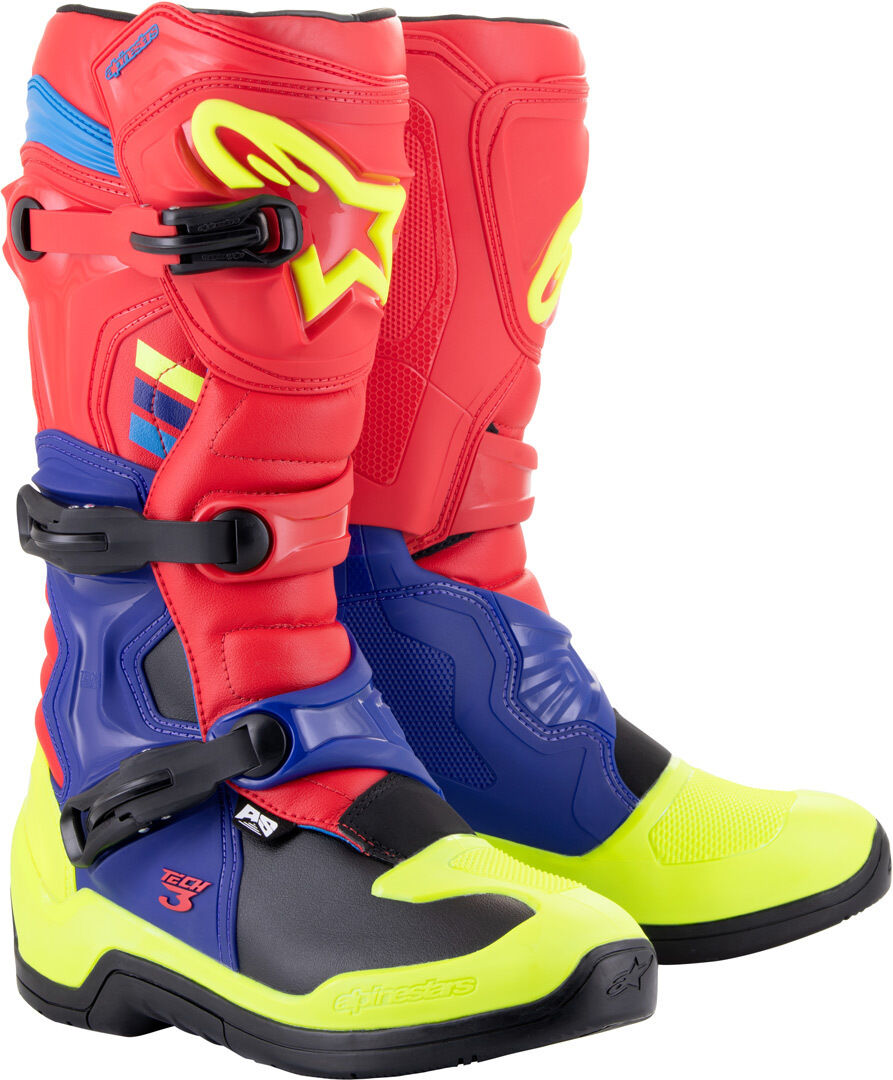 Alpinestars Tech 3 Botas de Motocross - Rojo Azul (40 41)