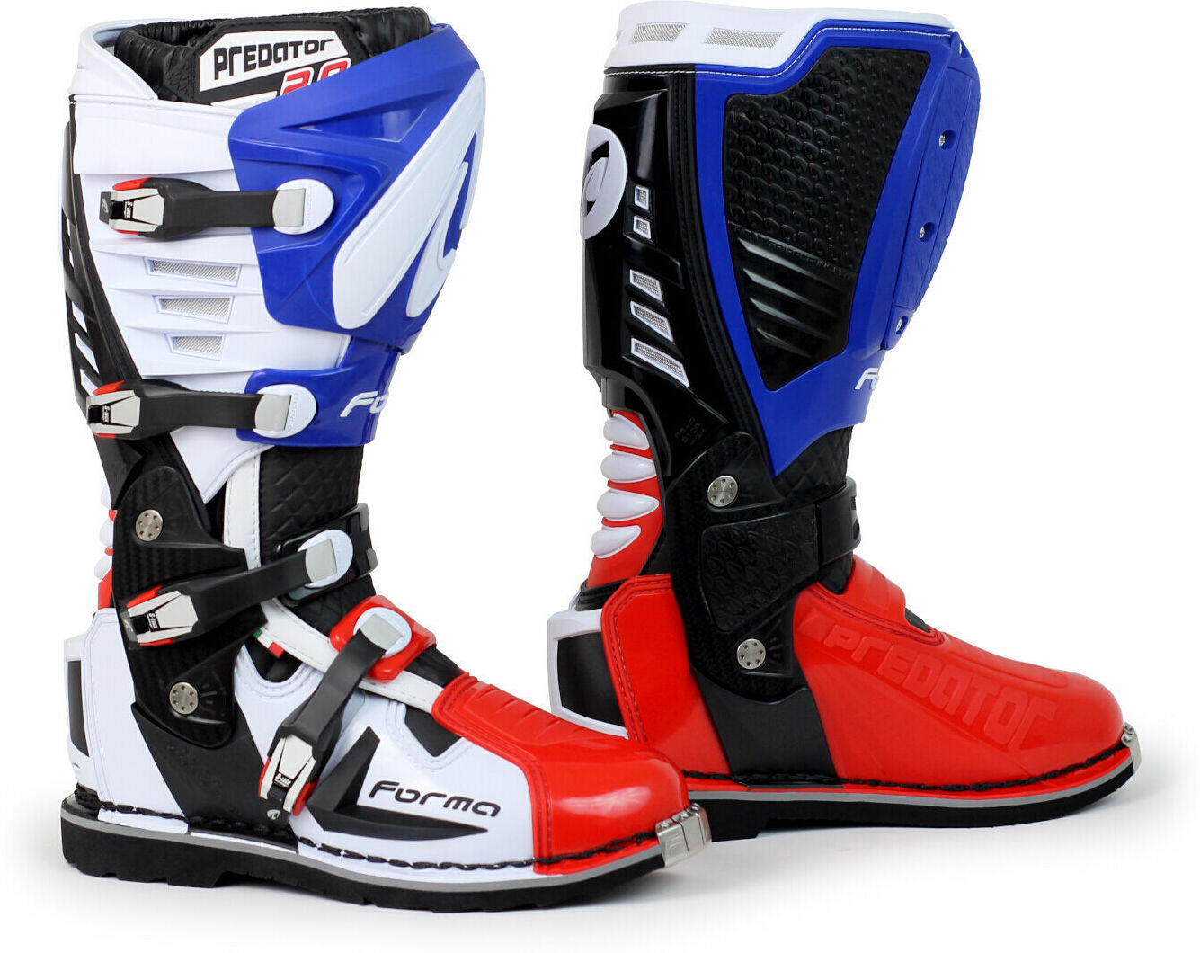 Forma Predator 2.0 Botas de Motocross - Blanco Rojo Azul (43)