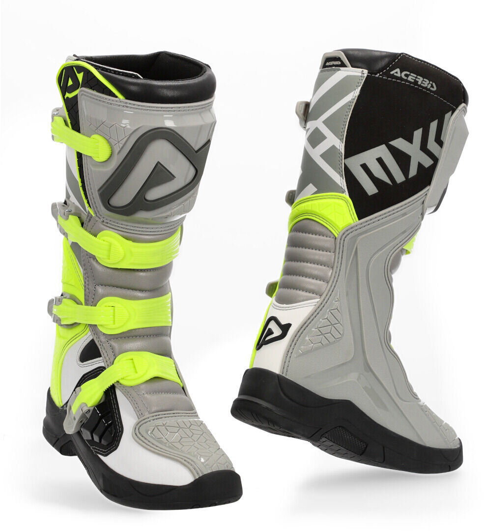 Acerbis X-Team Botas de Motocross - Gris Amarillo (42)