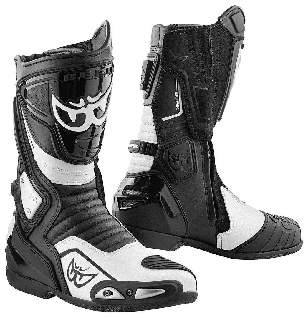 Berik Donington Botas de moto - Negro Blanco (46)