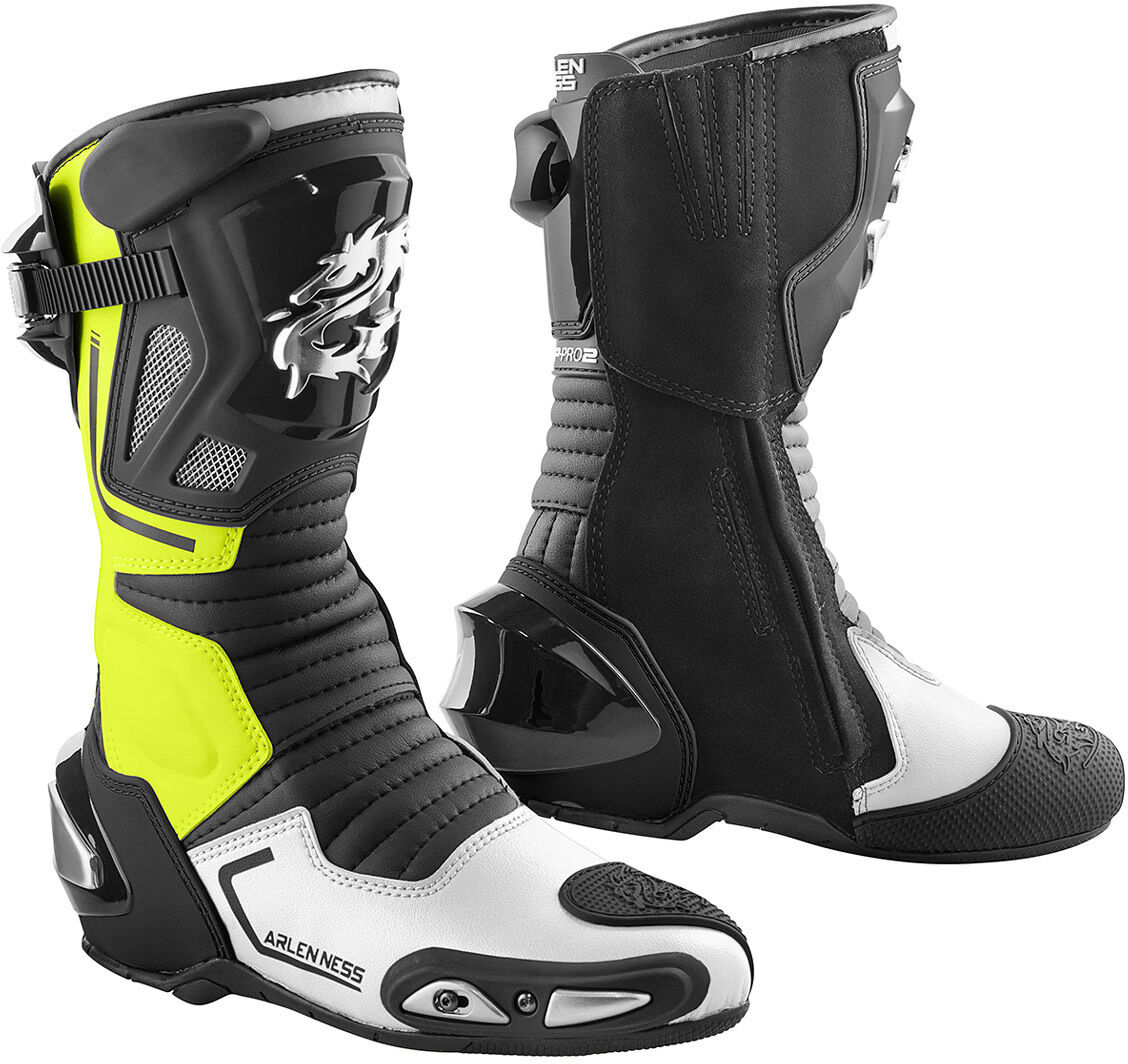 Arlen Ness Sugello Botas de moto - Negro Amarillo (46)