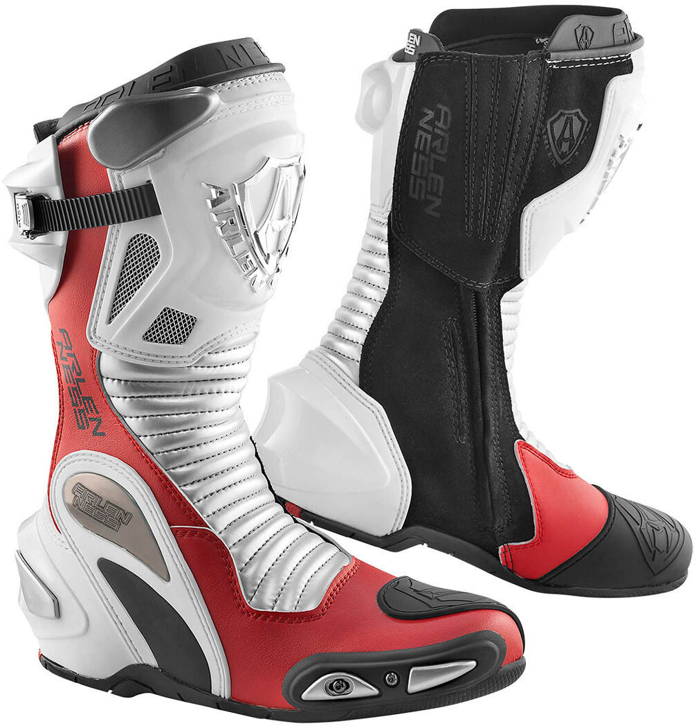 Arlen Ness Xaus Replica Botas de moto - Negro Blanco Rojo (48)