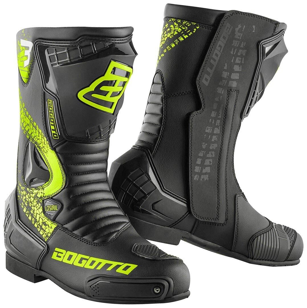 Bogotto Losail Evo Botas de moto - Negro Amarillo (46)