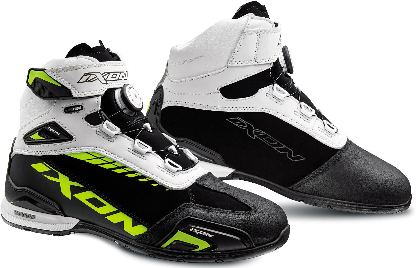 Ixon Bull WP Zapatos de motocicleta - Negro Blanco Amarillo (39)