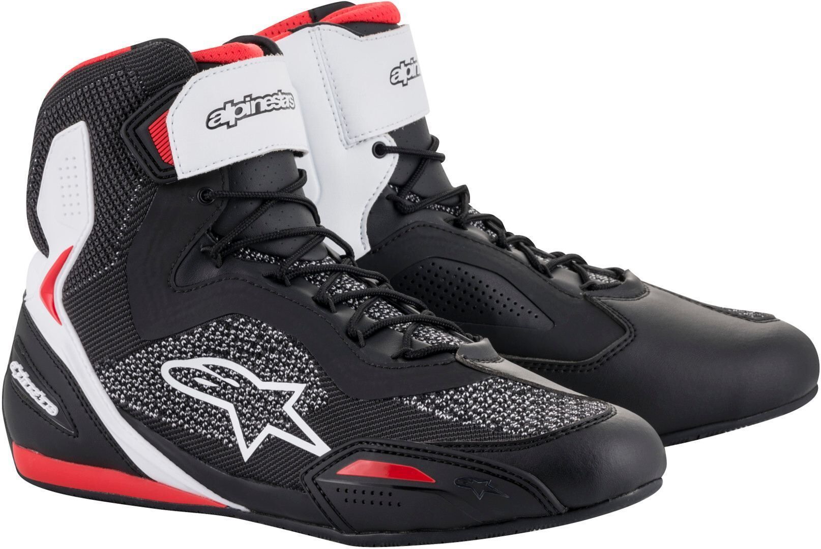 Alpinestars Faster 3 Rideknit Zapatos de motocicleta - Negro Blanco Rojo (40)