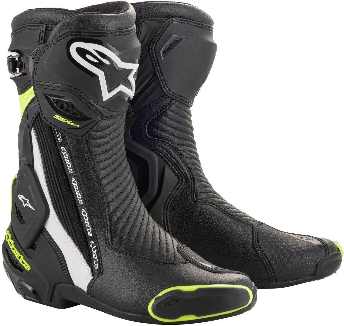 Alpinestars SMX Plus v2 Botas de moto - Negro Blanco Amarillo (36)