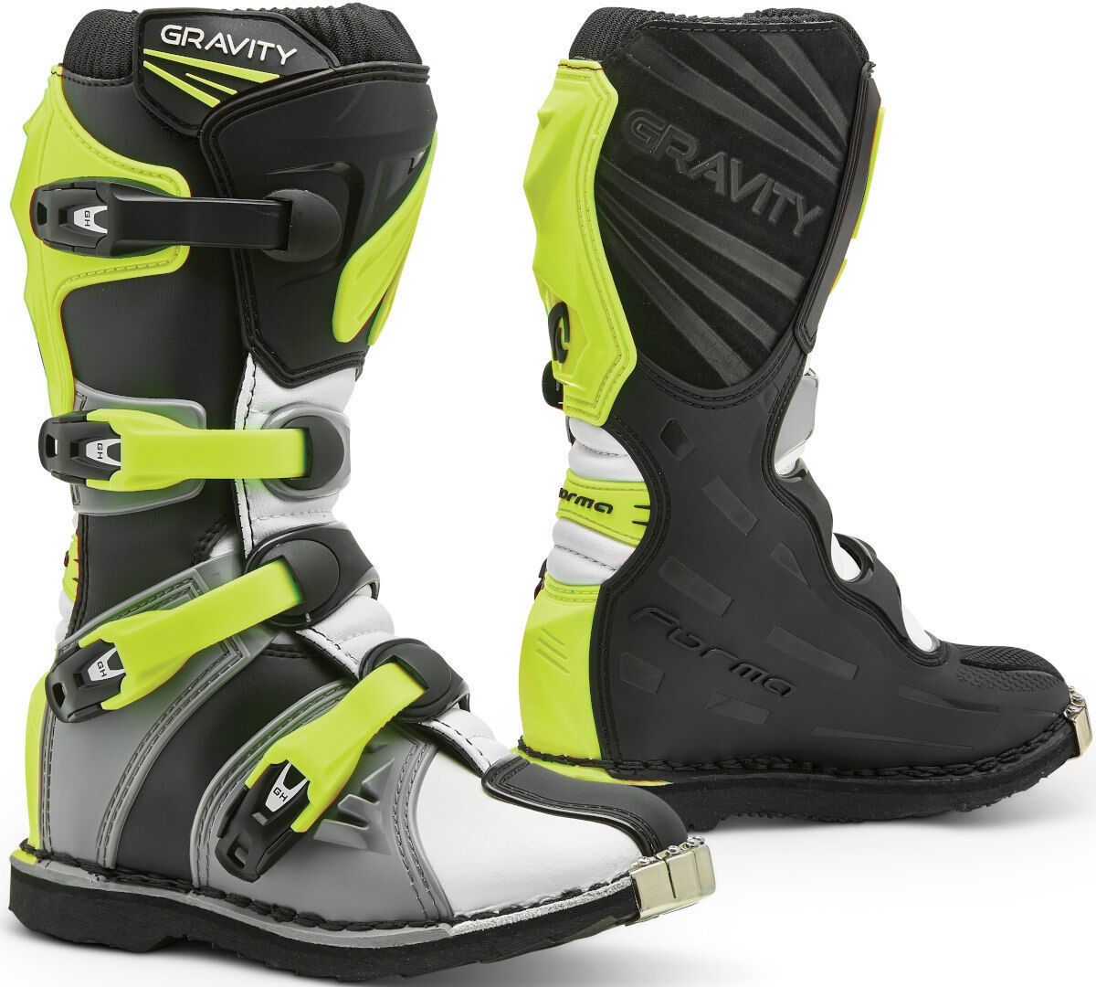 Forma Gravity Botas de Motocross - Gris Blanco Amarillo (34)