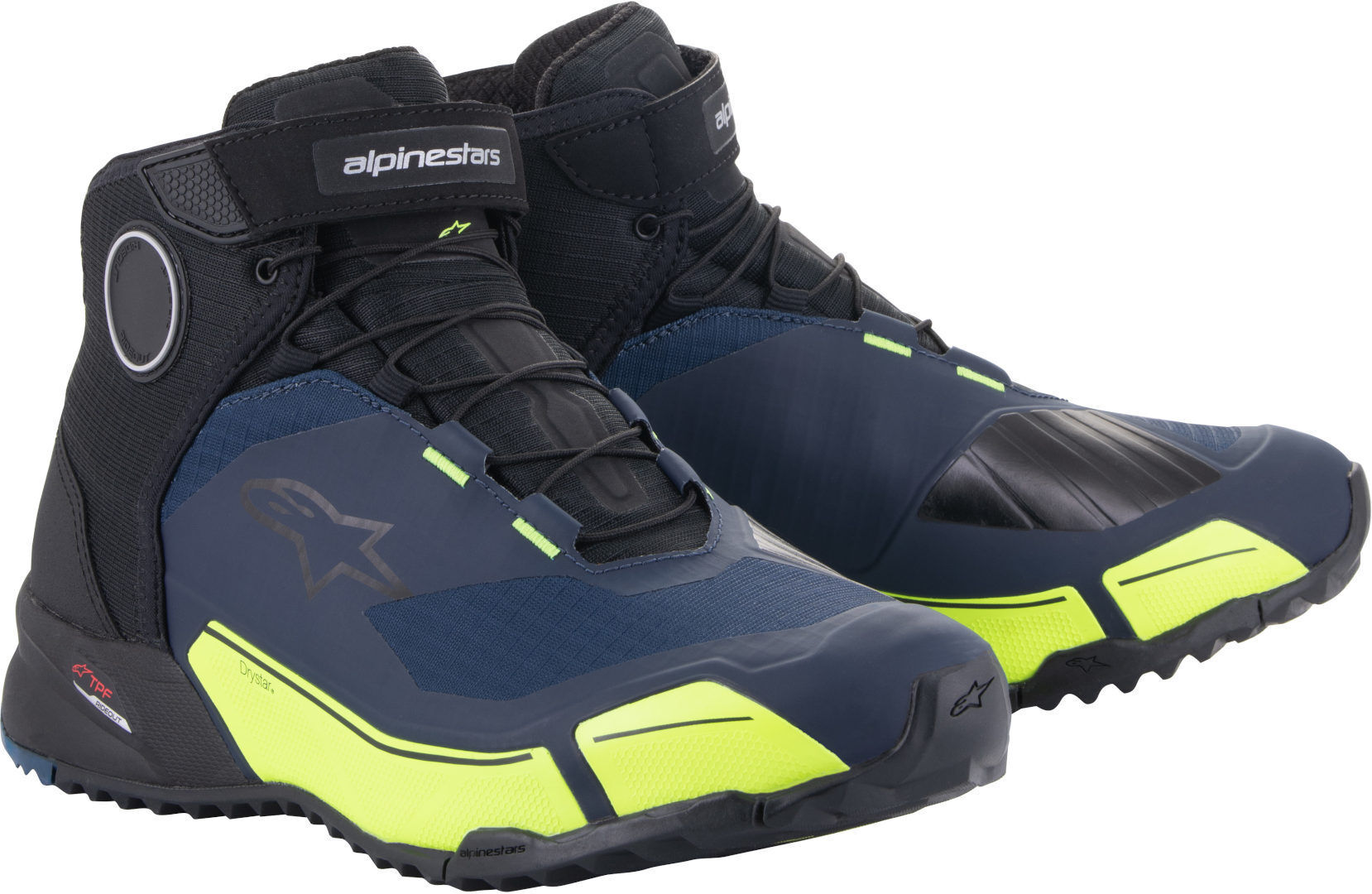 Alpinestars CR-X Drystar Zapatos de moto - Negro Azul Amarillo (44)