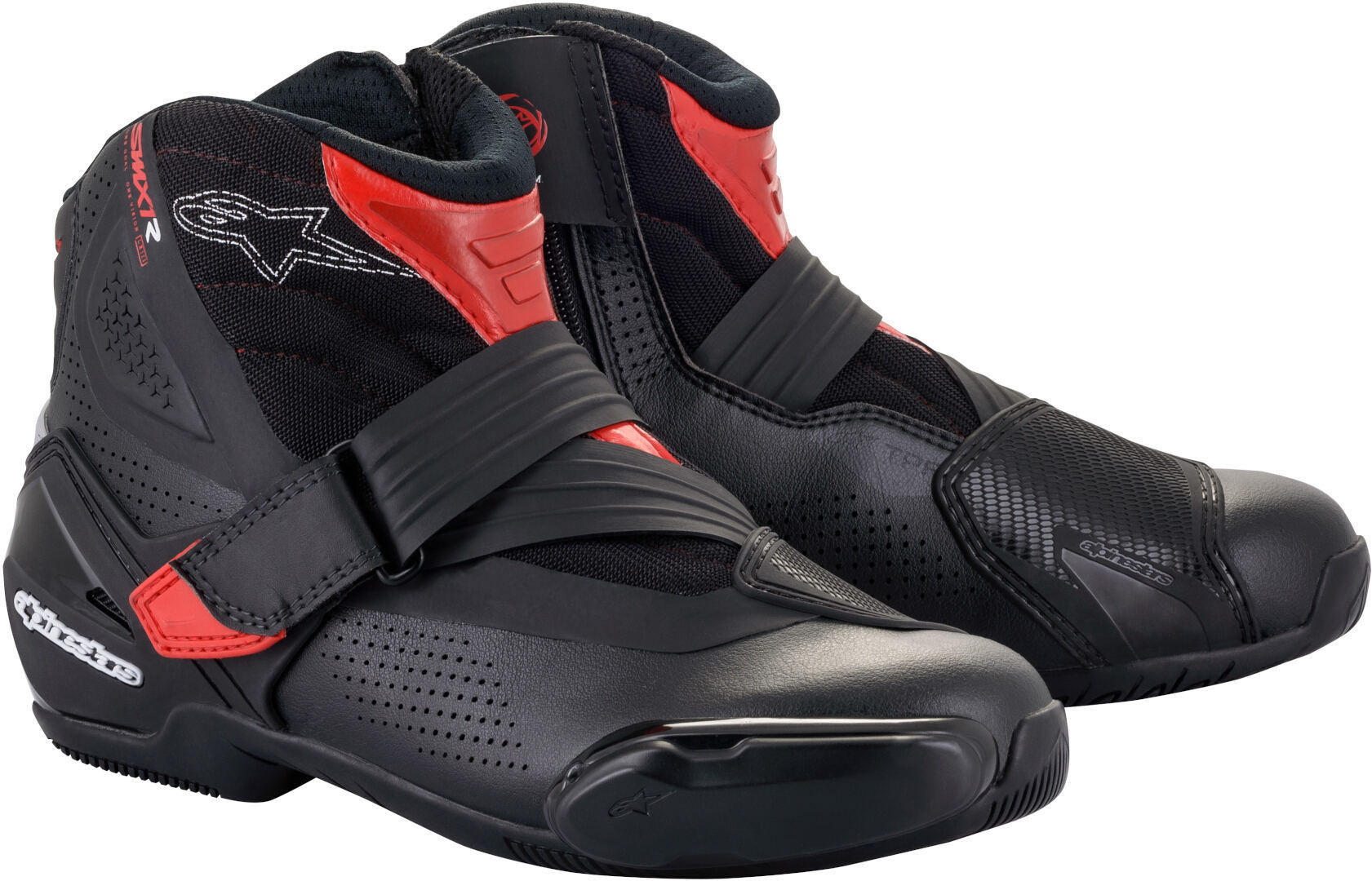Alpinestars SM-1 R V2 Vented Zapatos de motocicleta - Negro Rojo (39)