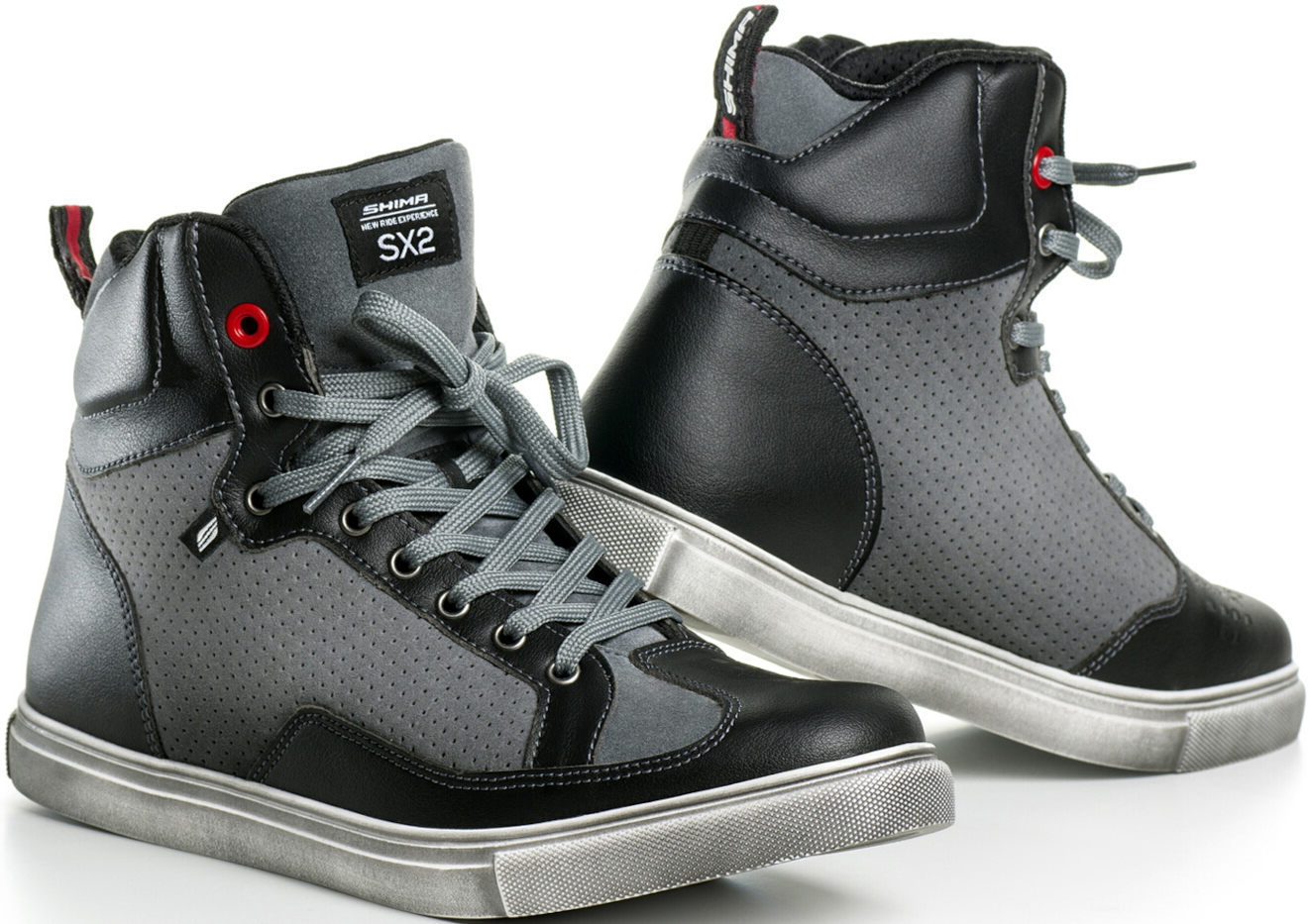 SHIMA SX-2 Zapatos de moto perforados - Negro Gris (44)