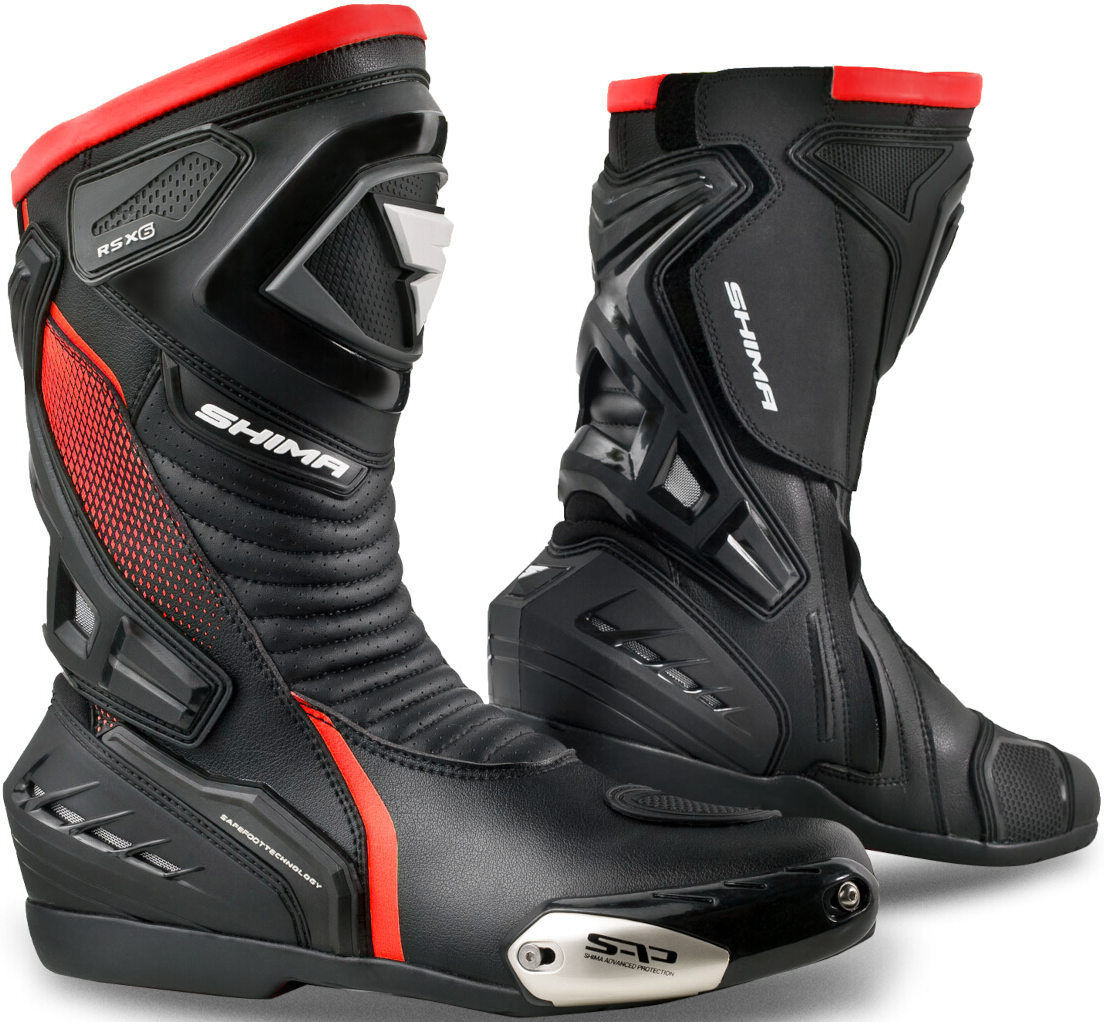 SHIMA RSX-6 Botas de moto - Negro Rojo (42)