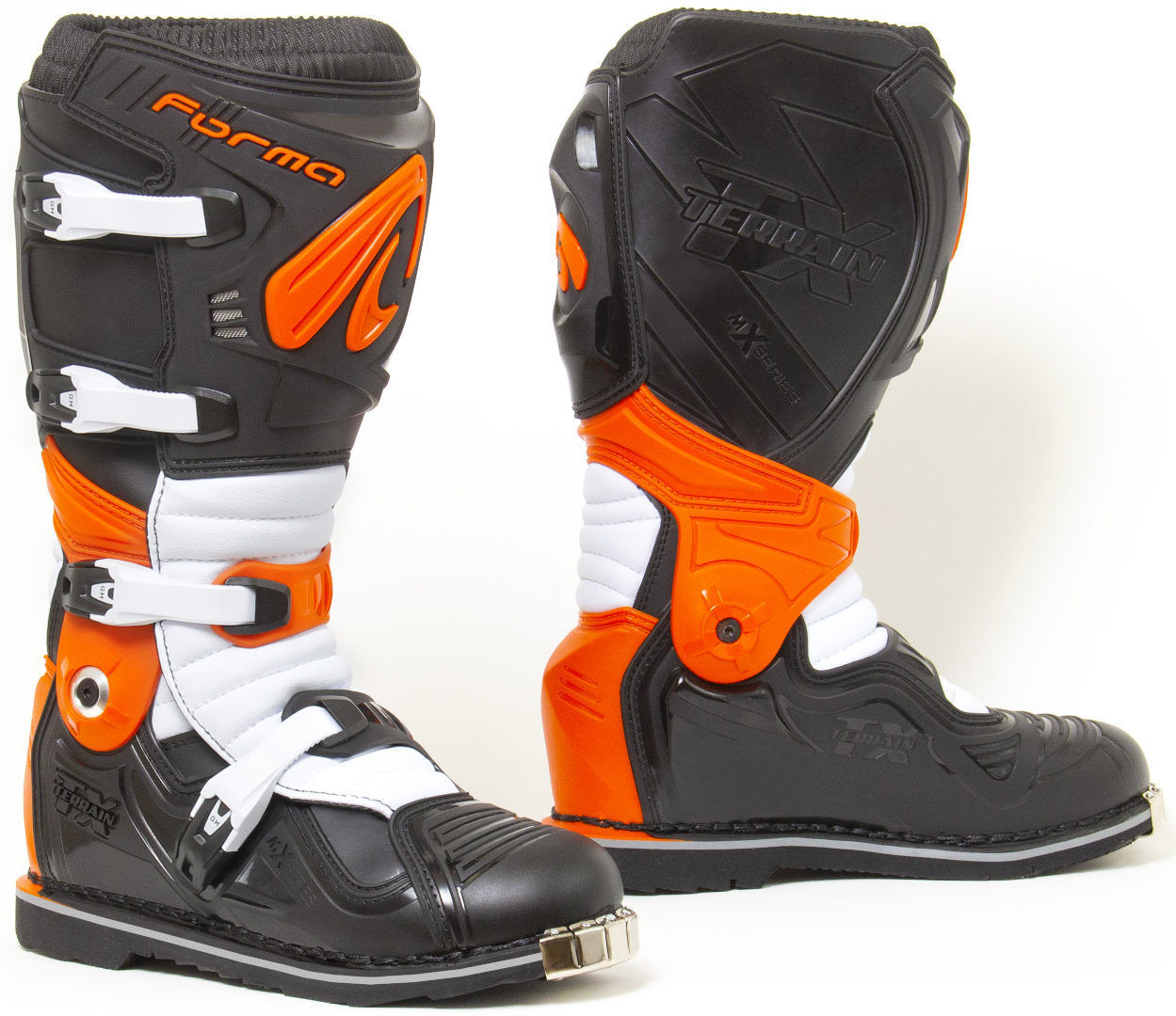 Forma Terrain Evolution TX Bota de moto de motocross - Negro Blanco Naranja (44)