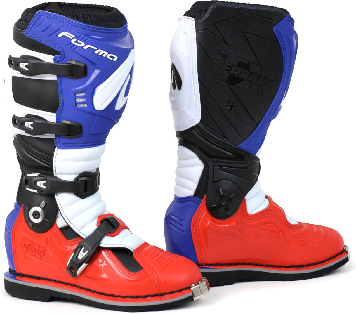 Forma Terrain Evolution TX Bota de moto de motocross - Blanco Rojo Azul (46)