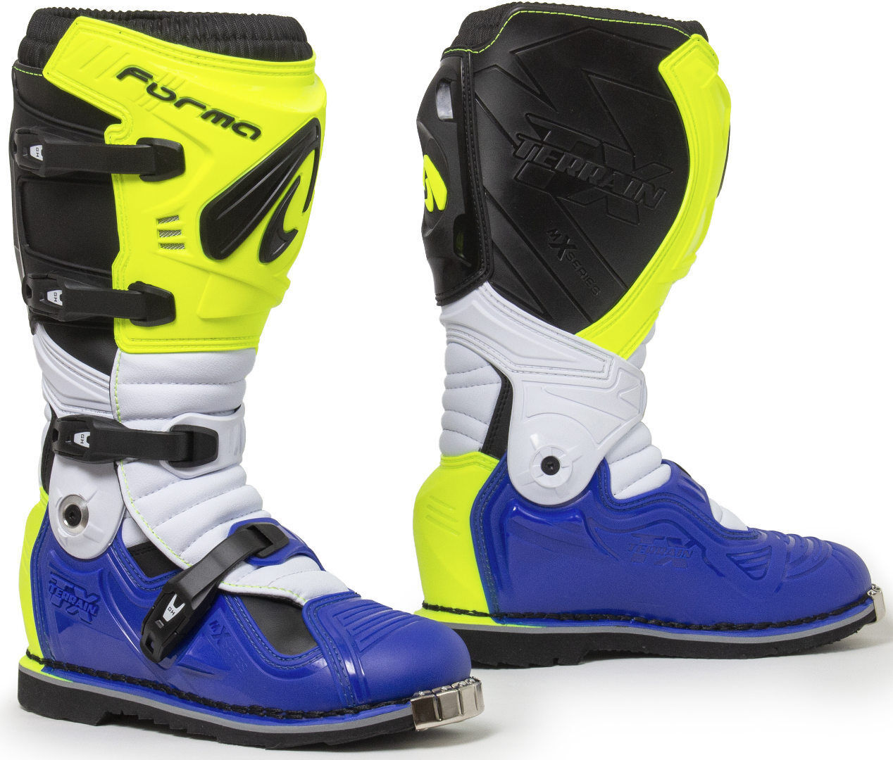 Forma Terrain Evolution TX Bota de moto de motocross - Blanco Azul Amarillo (44)