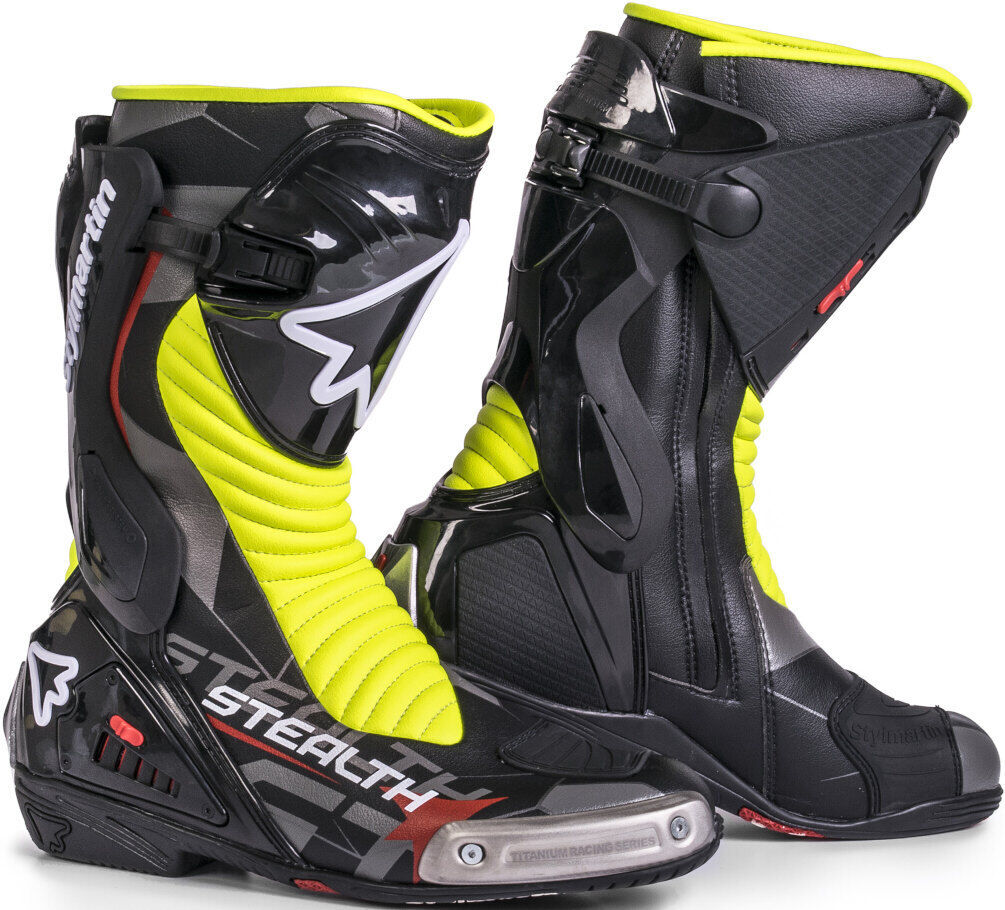 Stylmartin Stealth Evo Botas de moto - Negro Amarillo (47)