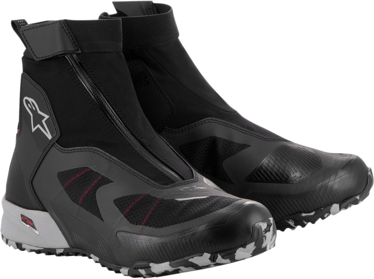 Alpinestars CR-8 Gore-Tex Zapatos de motocicleta impermeables - Negro Gris Rojo (50)