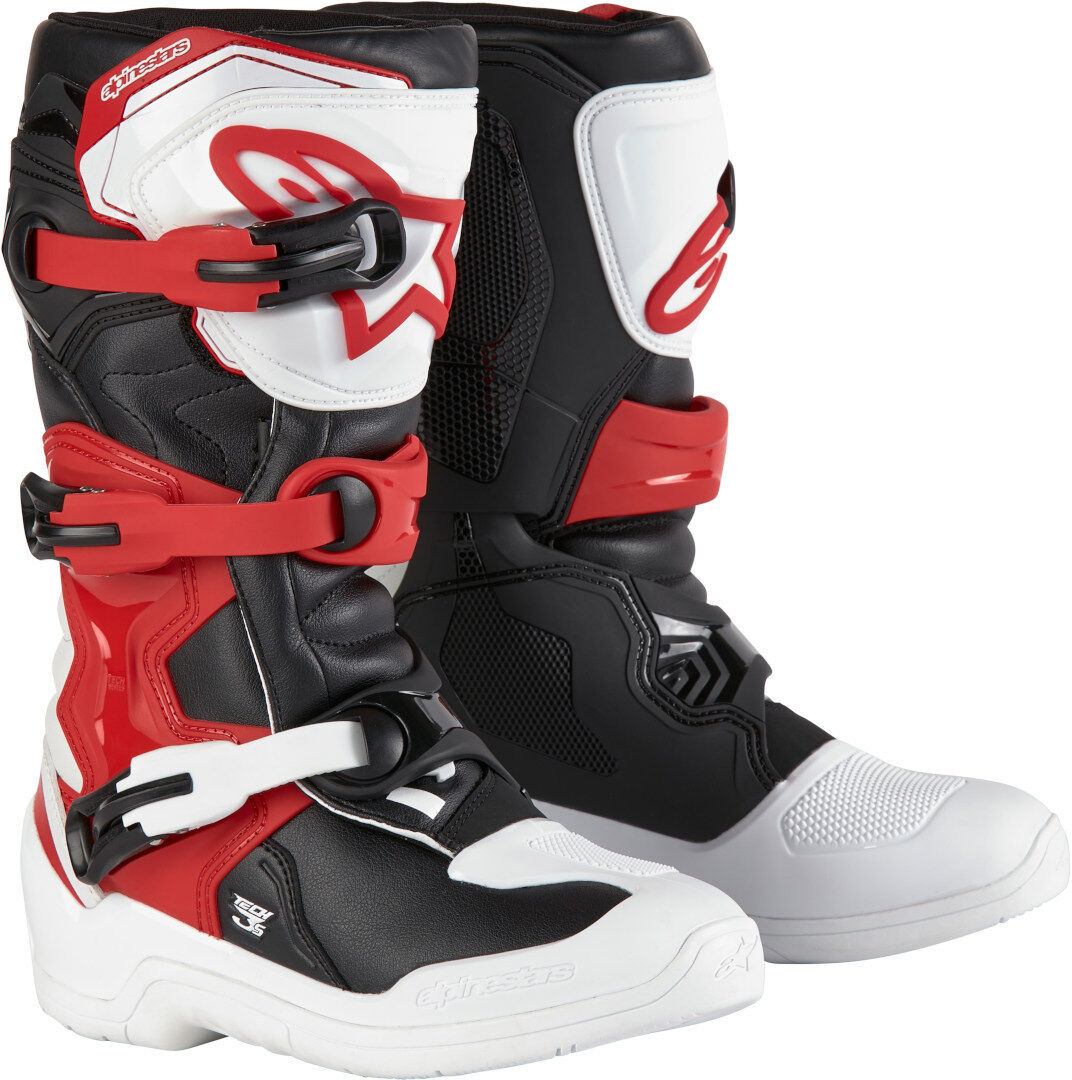 Alpinestars Tech 3S Botas de motocross juveniles - Negro Blanco Rojo (3 35)