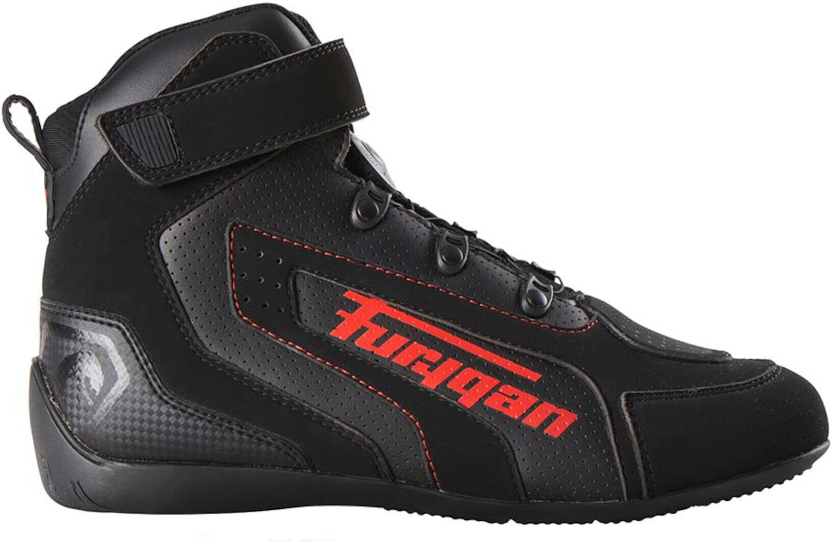 Furygan V4 Easy D3O Vented Zapatos de moto - Negro Rojo (40)