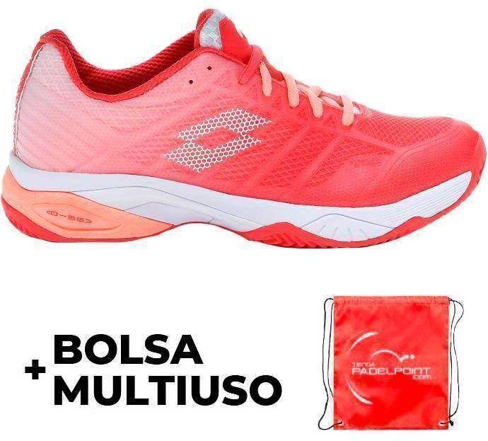 Zapatillas Lotto Mirage 300 Rojo Fluor Blanco Salmon Mujer -  -41