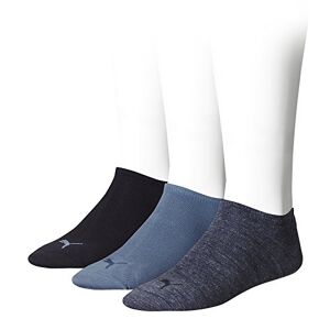 PUMA Invisible Unisex Sports Socks, Pack of 3, 251025 (Sneaker Trainer Plain Socks) Denim Blue, size: 43-46