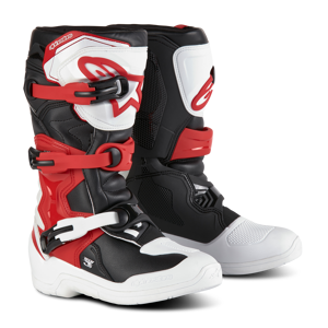 Nuorten Crossisaappaat Alpinestars Tech 3S Valko-Musta-Kirkas-Punainen