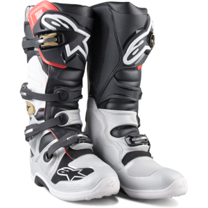 Crossisaappaat Alpinestars Tech 7 Musta-Hopea-Valko-Kulta