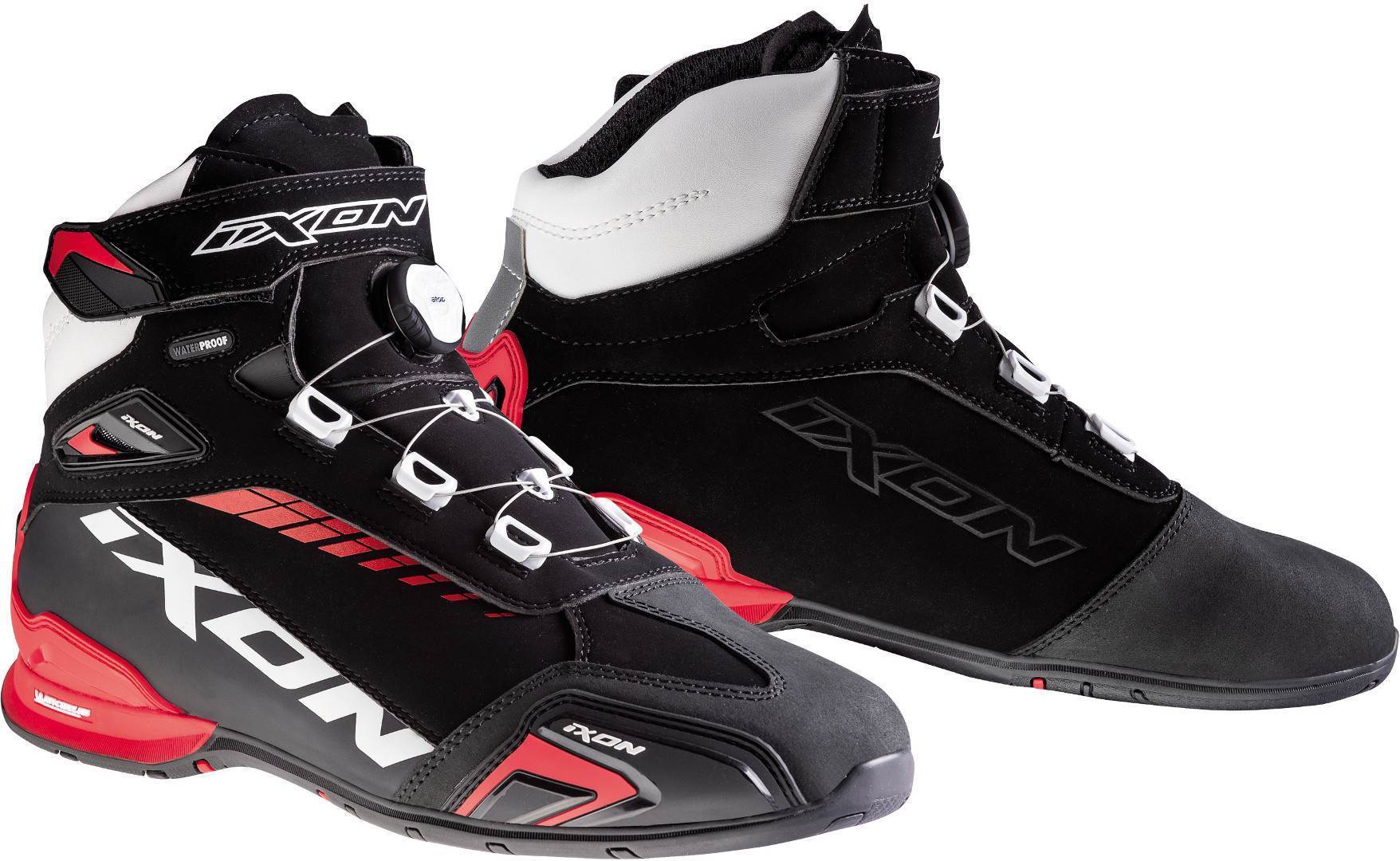 Ixon Bull WP Moottoripyörä kengät  - Musta Valkoinen Punainen - Size: 47