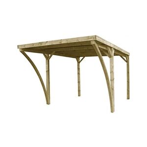 Gardenas - Carport en bois et panneaux ondulés 3x5 m Lido - Publicité