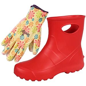 Lemigo Bottes de Pluie de Jardin Unisexes Très Légères en EVA Garden 36-47 EU (Rouge, Système Taille Chaussures EU, Adulte, Numérique, Moyen, 38) - Publicité