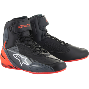 Bottes Moto Alpinestars Faster-3 Noir-Gris-Rouge Fluo -