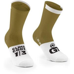 ASSOS - GT Socks C2 - Chaussettes de cyclisme taille I - 39-42, vert olive/blanc - Publicité