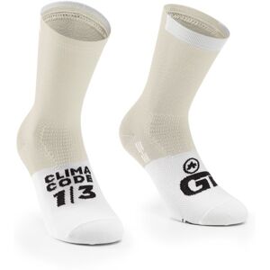 ASSOS - GT Socks C2 - Chaussettes de cyclisme taille II - 43-46, blanc/beige - Publicité