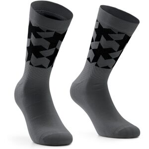 ASSOS - Monogram Socks Evo - Chaussettes de cyclisme taille II - 43-46, gris - Publicité