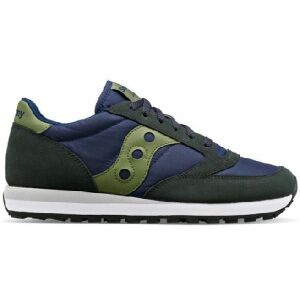 Saucony pour homme. S2044-678 Original Jazz Original navy leather trainers (42), Cuir, Plat, Lacets, Casuel, Marine - Publicité