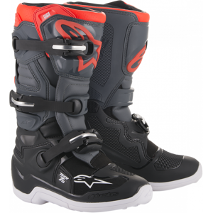 ALPINESTARS Bottes cross enfant Alpinestars Tech 7S noir gris foncé rouge fluo