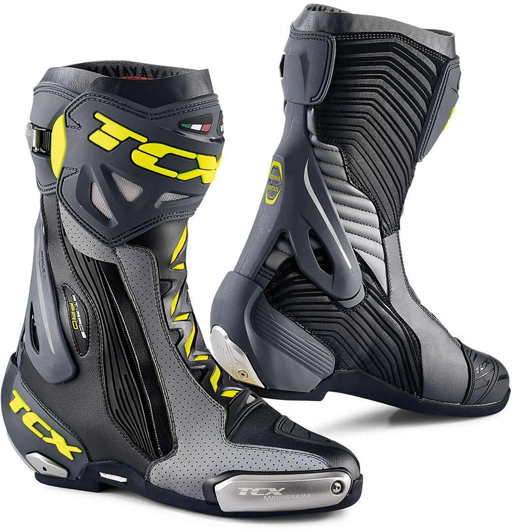 TCX RT-Race Pro Air Bottes de moto perforées Noir Gris Jaune taille : 40