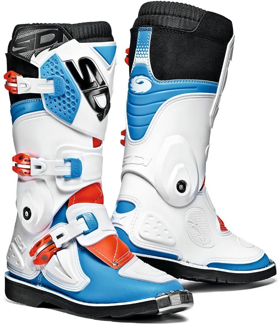 Sidi Flame Kids Motocross Boots Bottes De Motocross pour enfants Blanc Rouge Bleu taille : 41