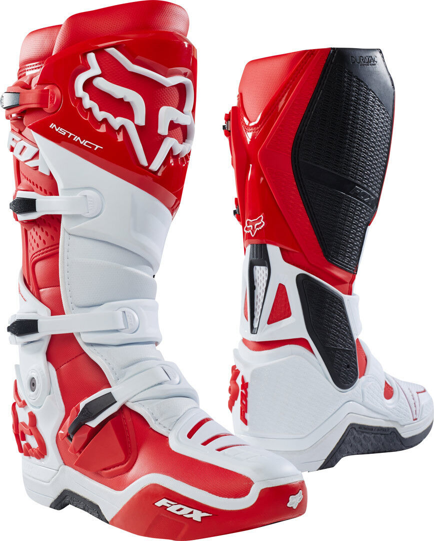 FOX Instinct Bottes MX 2018 Blanc Rouge taille : 43