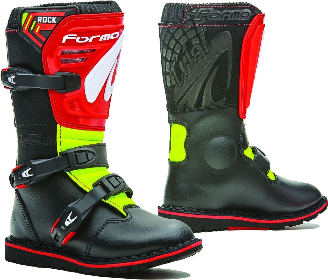 Forma Trail Rock Bottes Motocross pour enfants Noir Rouge Jaune taille : 38