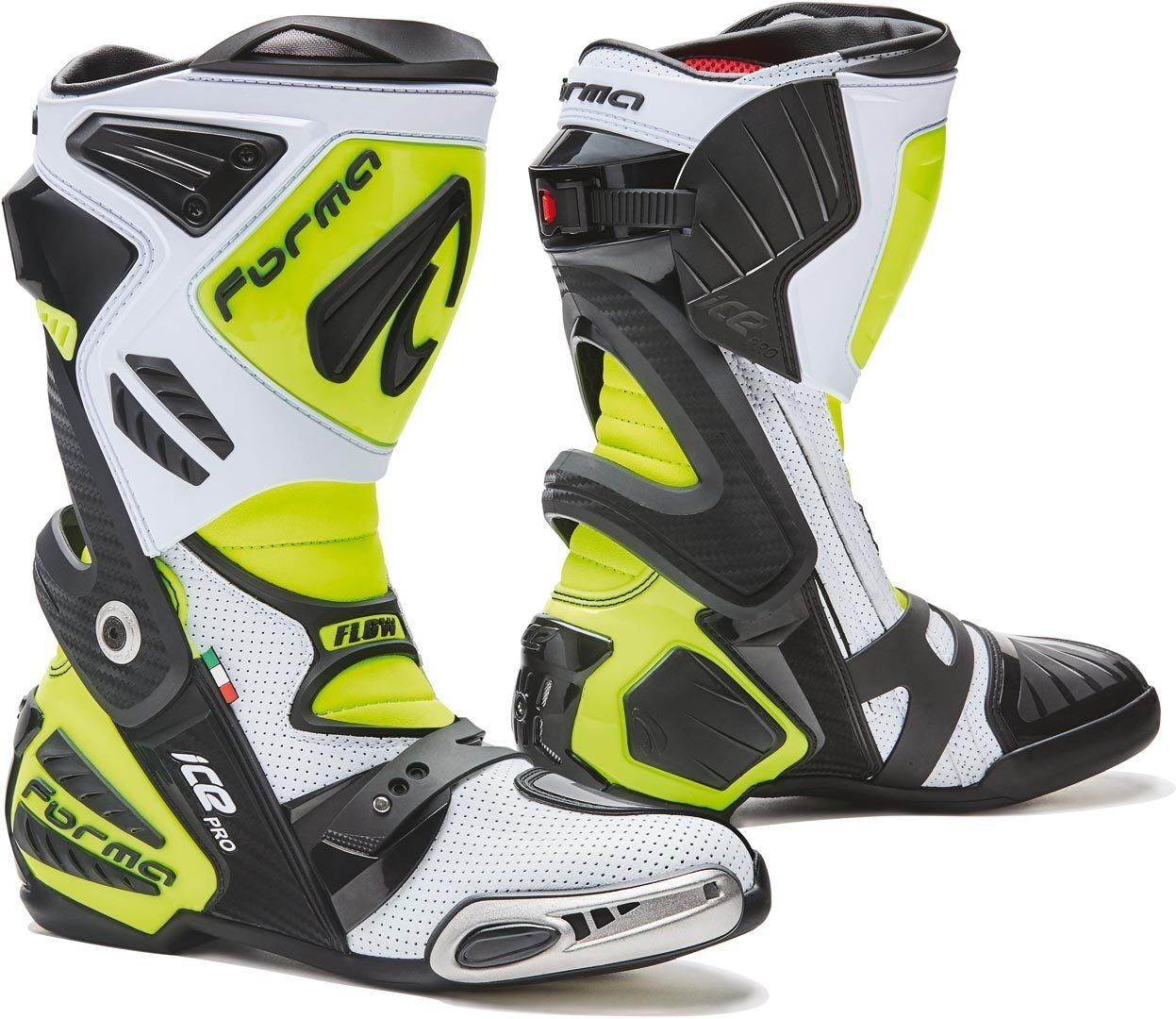 Forma Ice Pro Flow Motorcycle Boots  - White Yellow