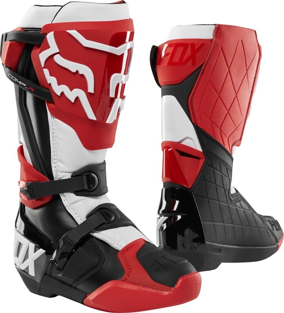 Fox Comp R Motocross Boots  - Black White Red