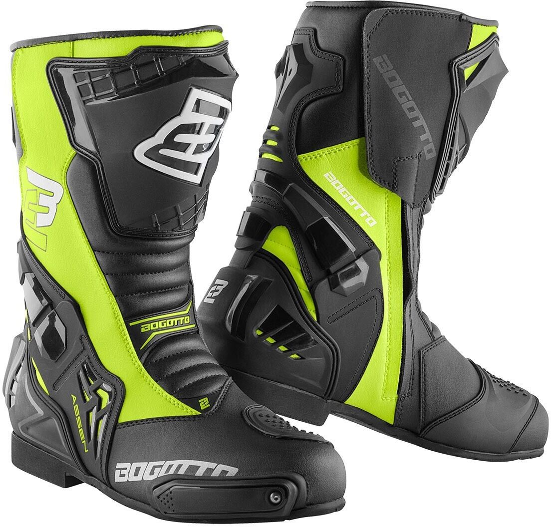 Bogotto Assen Motorcycle Boots  - Black Yellow