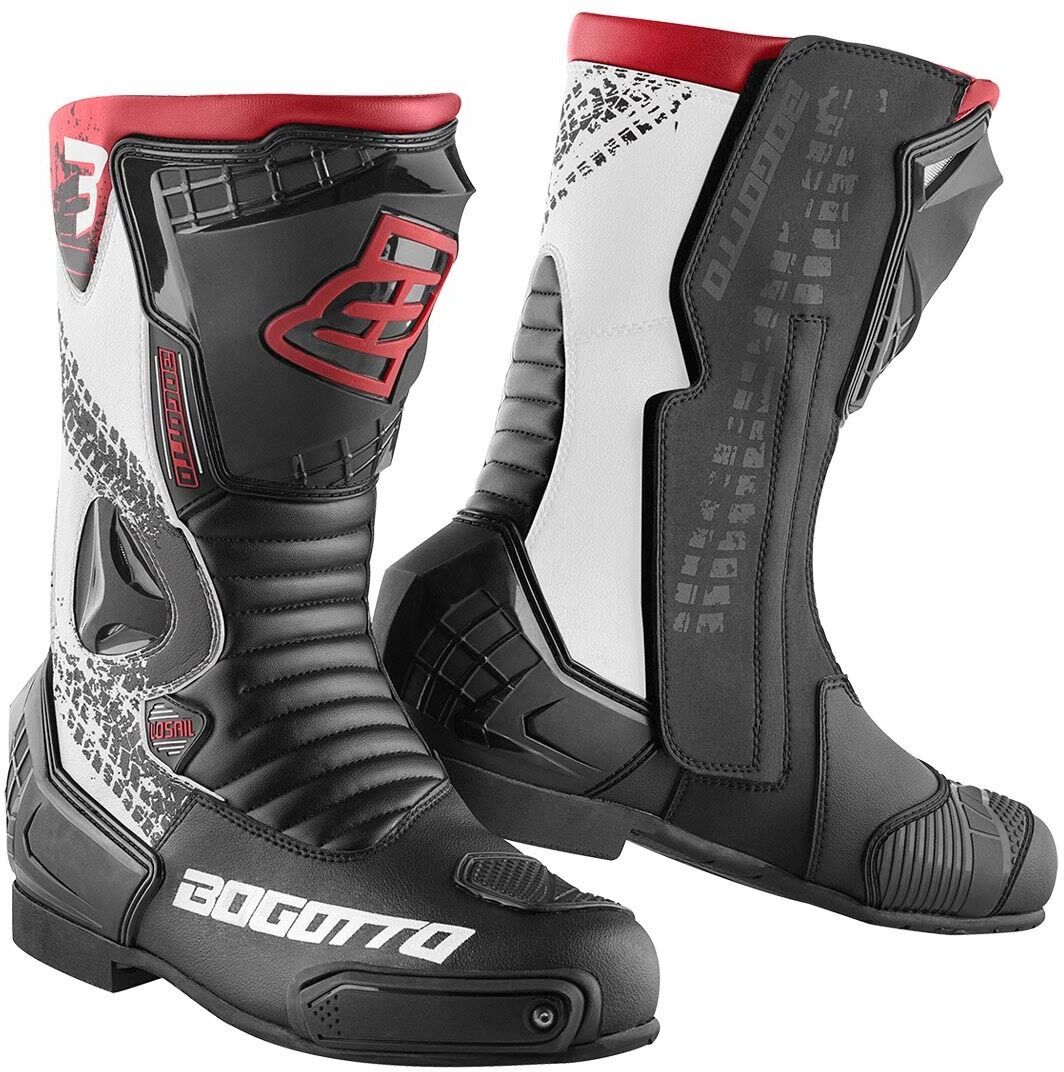 Bogotto Losail Evo Motorcycle Boots  - Black White Red