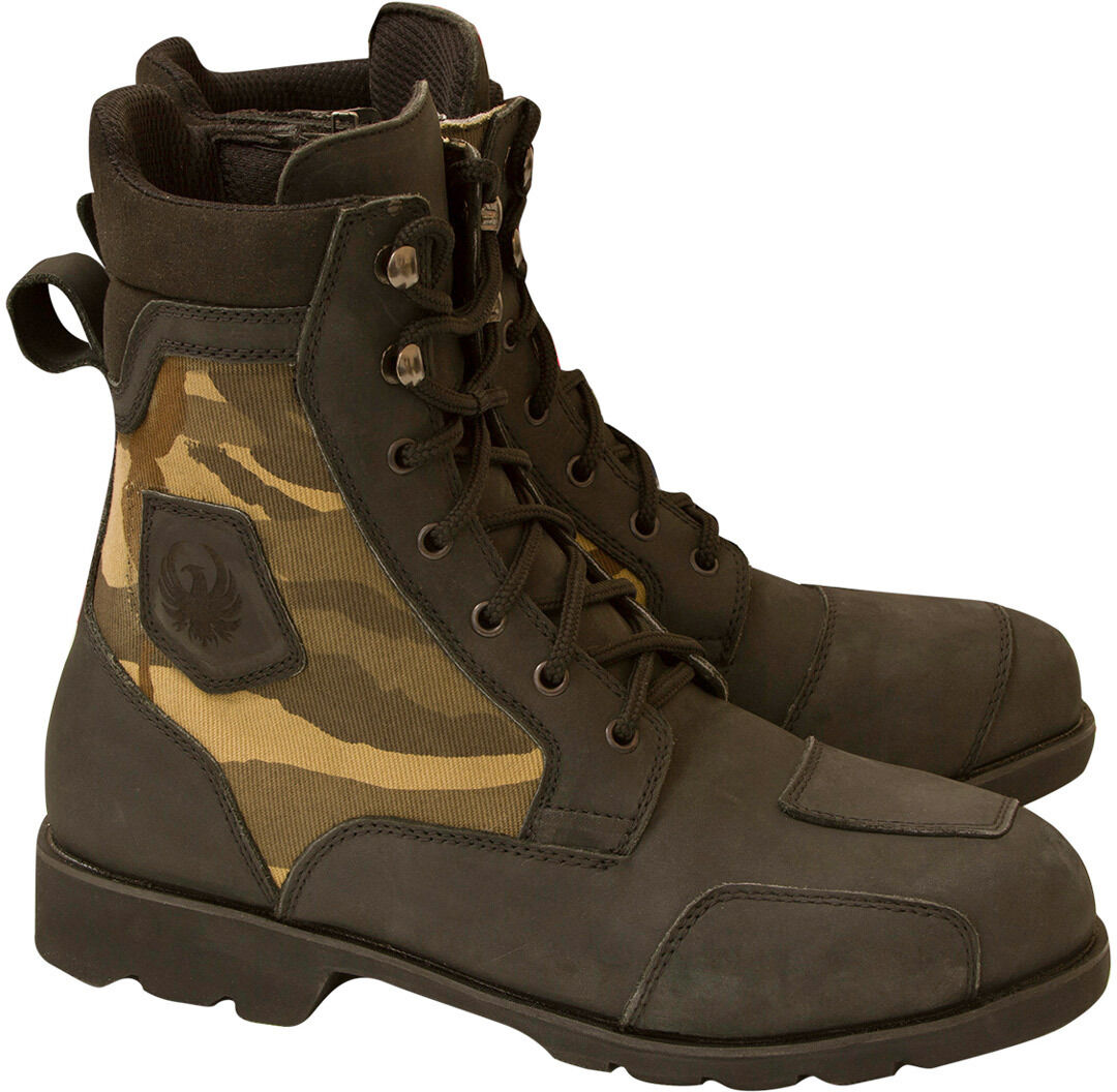 Merlin G24 Borough Camo Waterproof Motorcycle Boots  - Black