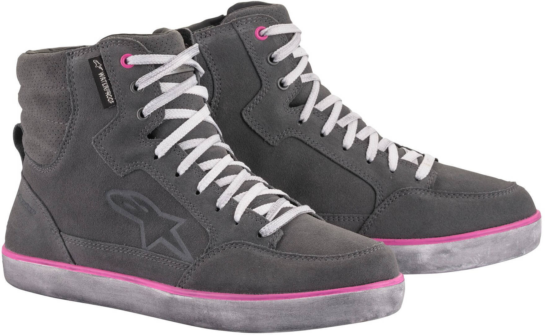 Alpinestars J-6 Waterproof Ladies Motorcycle Shoes  - Grey Pink Purple