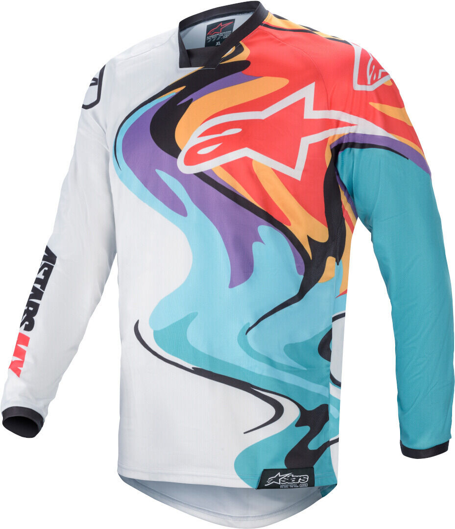 Alpinestars Racer Flagship Motocross Jersey  - White Red Blue