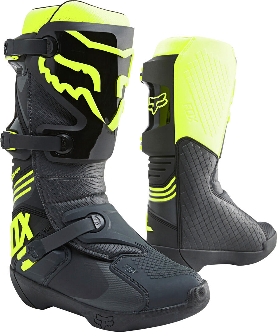 Fox Comp Motocross Boots  - Black Yellow