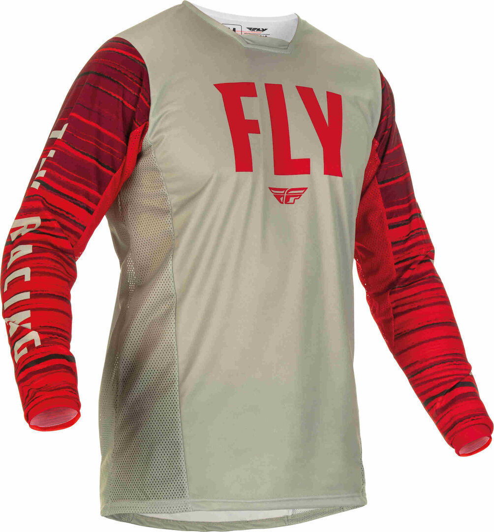 Fly Racing Kinetic Wave Motocross Jersey  - Grey Red