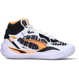 Puma PLAYMAKER PRO MID BLOCK PARTY Scarpa basket uomo bianca/arancio BIANCO 44