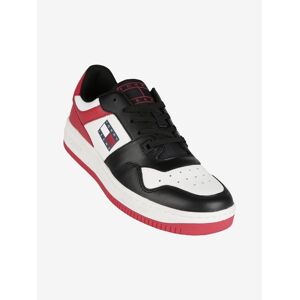 Tommy Jeans Basket Leather Sneakers in pelle sportive da uomo Sneakers Basse uomo Nero taglia 44